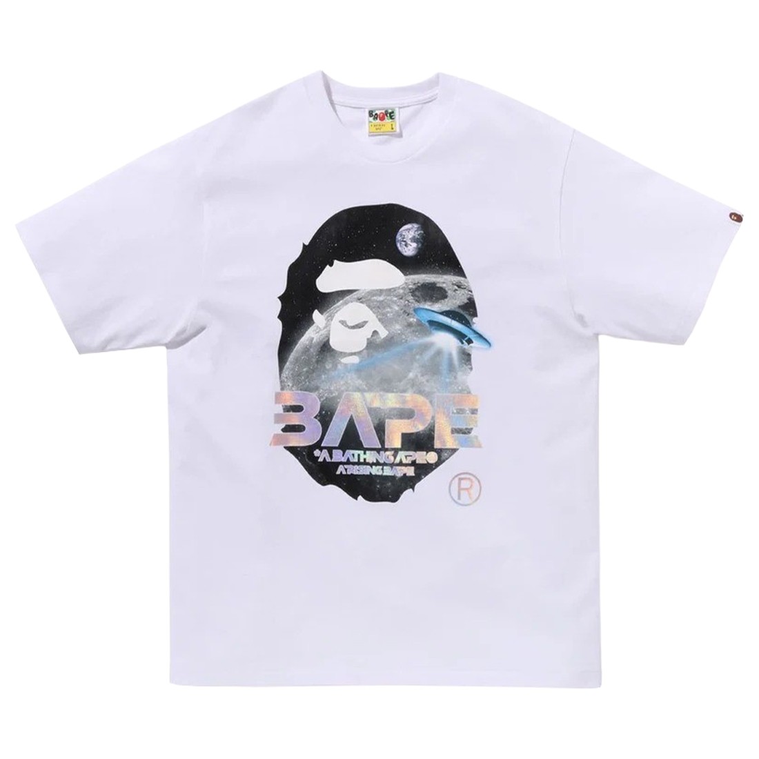 A Bathing Ape Men Moon Photo Ape Head Tee (white)