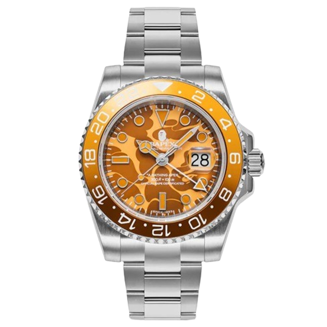 A Bathing Ape Type 2 Bapex Colorcamo Watch (orange)
