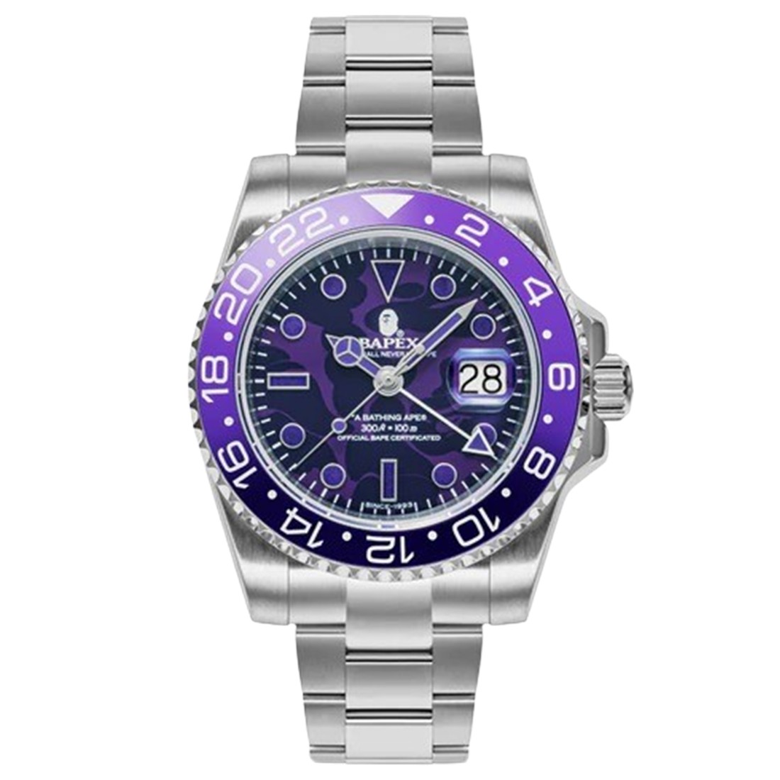 A Bathing Ape Type 2 Bapex Colorcamo Watch (purple)