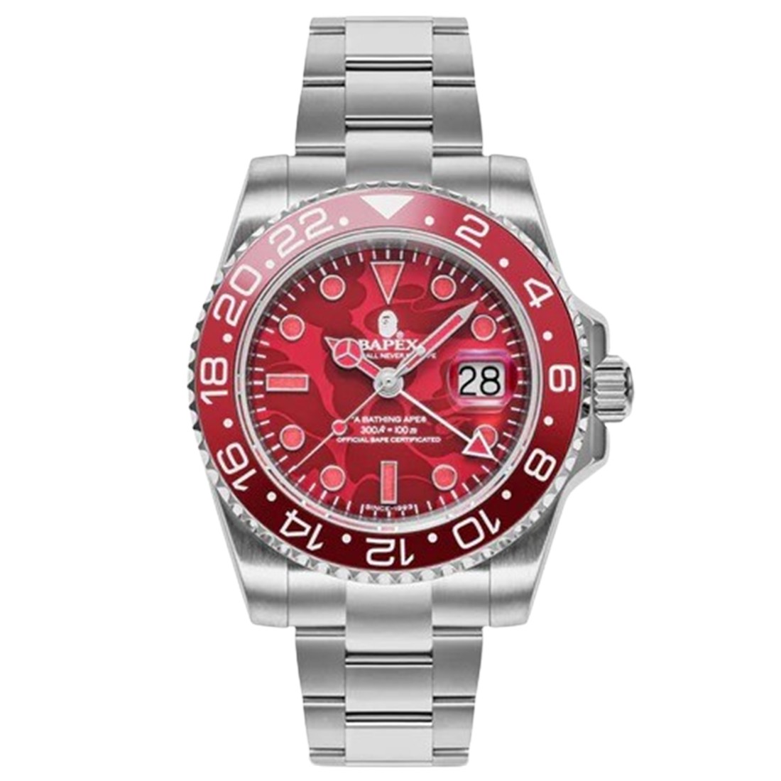 A Bathing Ape Type 2 Bapex Colorcamo Watch (red)