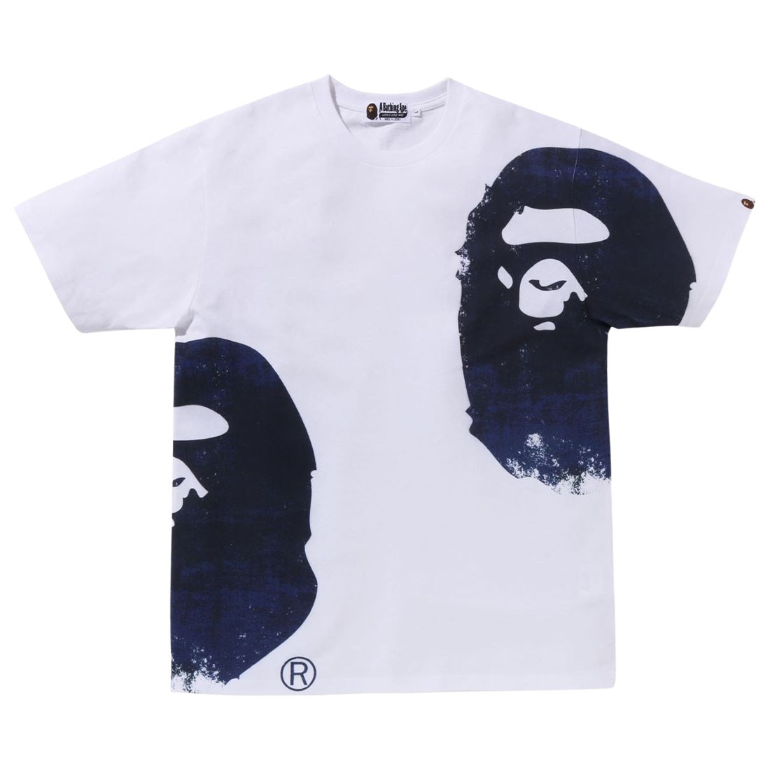 A Bathing Ape Men Overprinted Multi Ape Head Tee (white)