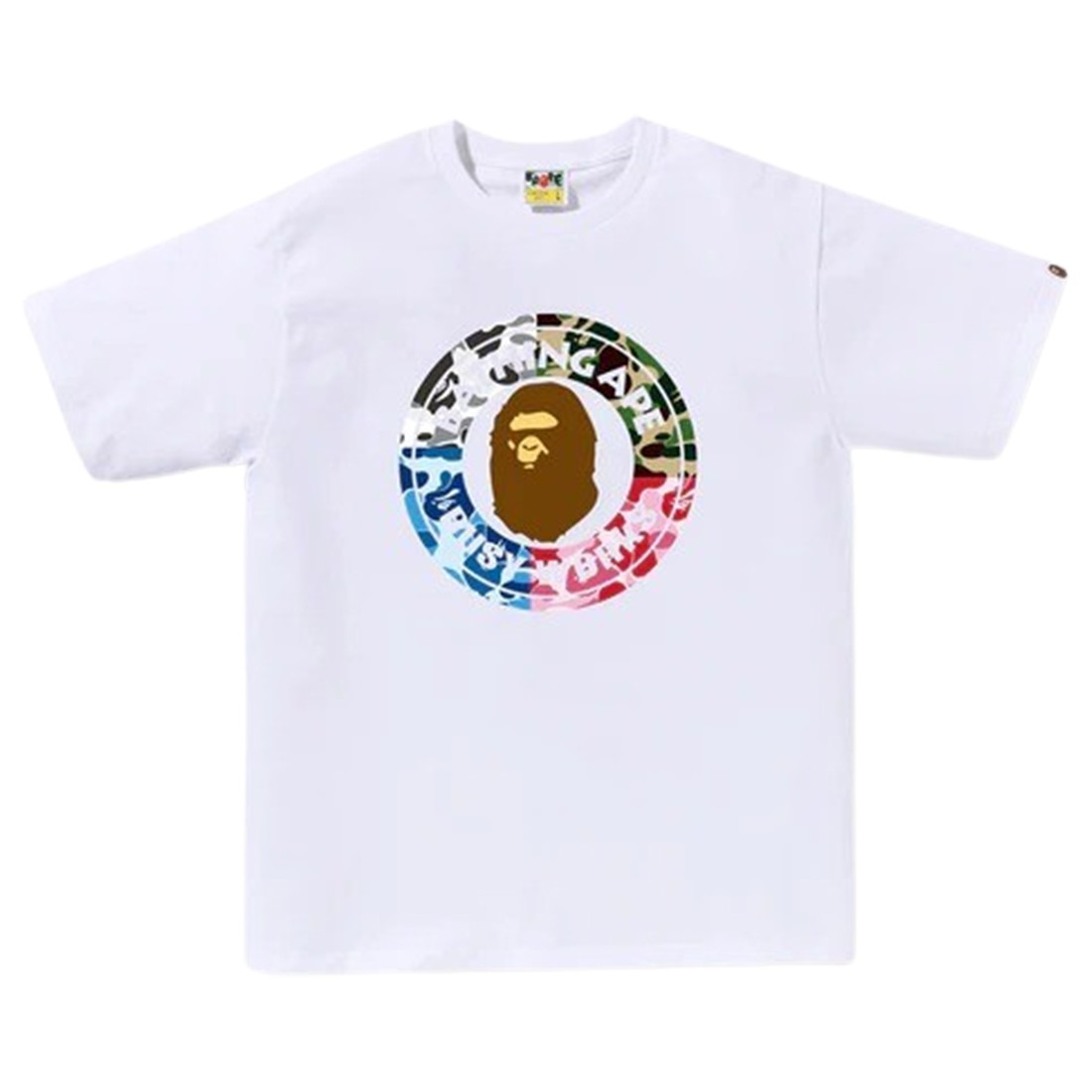 A Bathing Ape Men ABC Camo Crazy Busy Works Tee (white)