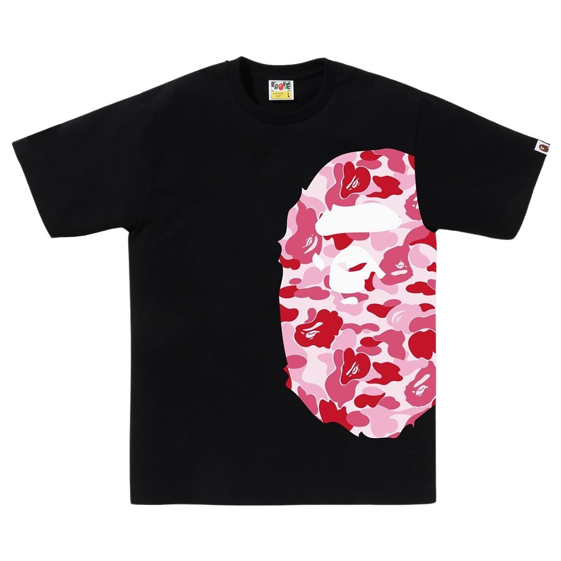 A Bathing Ape Men ABC Camo Side Big Ape Head Tee (black / pink)