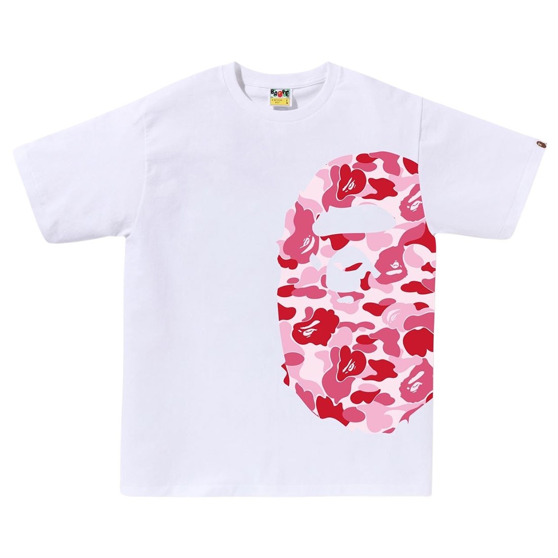 A Bathing Ape Men ABC Camo Side Big Ape Head Tee (white / pink)
