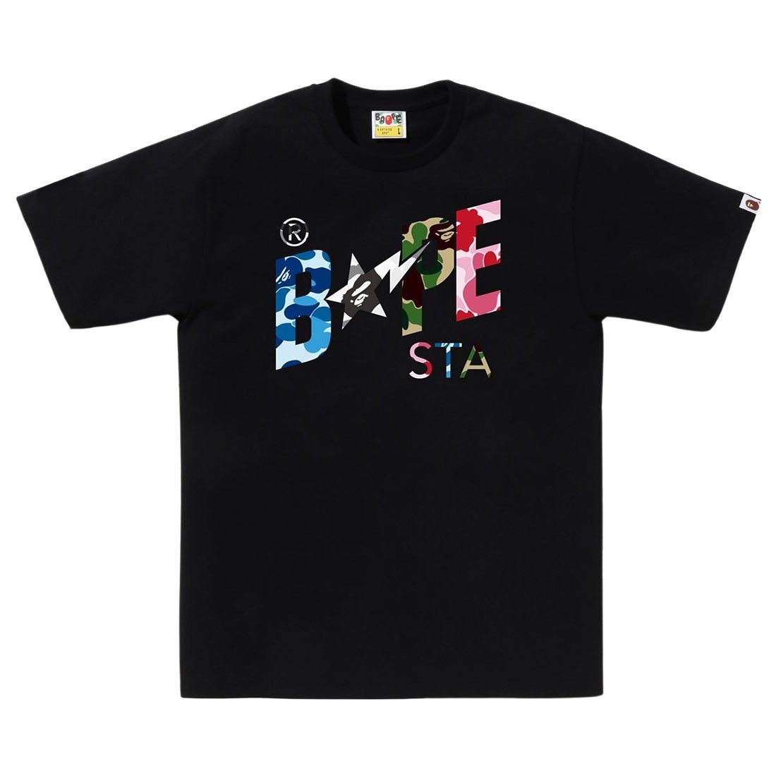 A Bathing Ape Men ABC Camo Crazy Bape Sta Logo Tee (black)