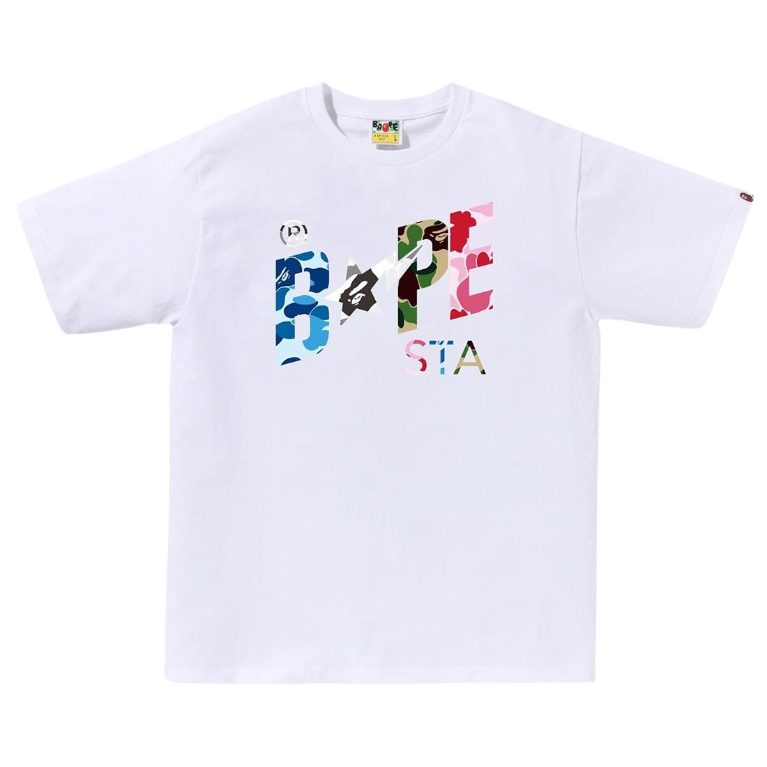 A Bathing Ape Men ABC Camo Crazy Bape Sta Logo Tee (white)