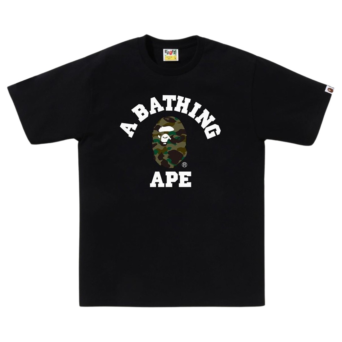 A Bathing Ape Men 1st Camo College Tee (black / green)
