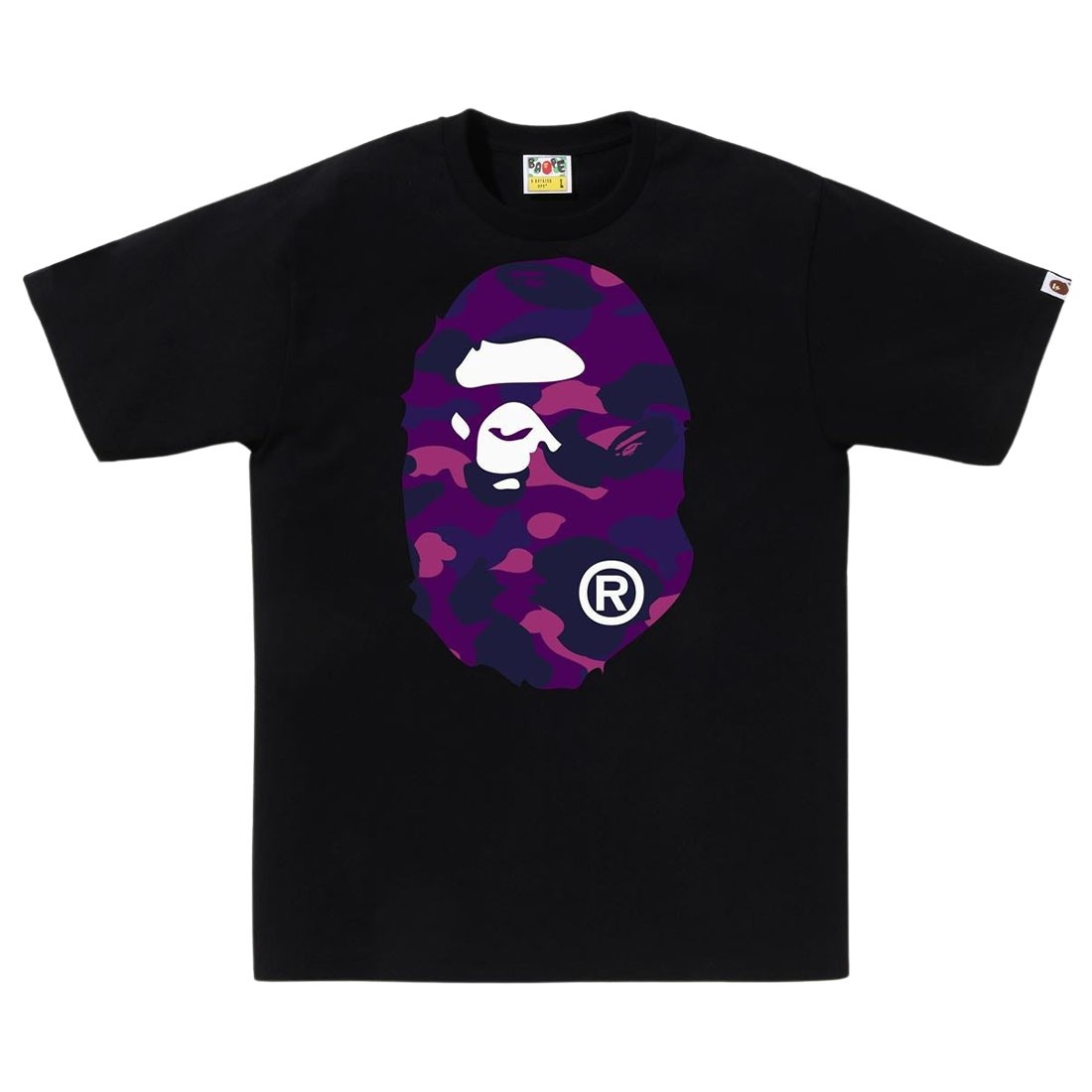 A Bathing Ape Men Color Camo Big Ape Head Tee (black / purple)