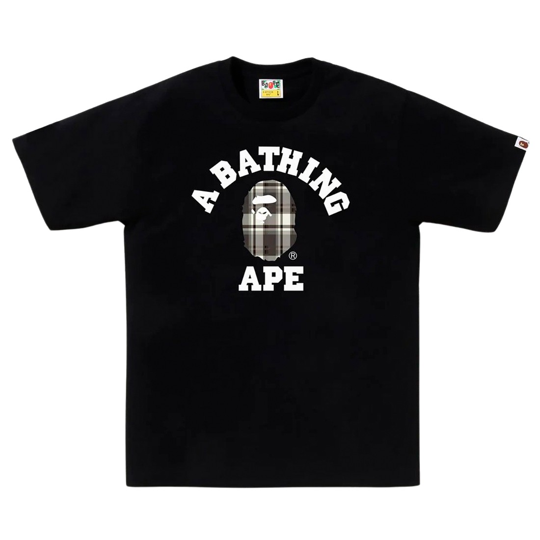A Bathing Ape Men Bape Check College Tee (black)