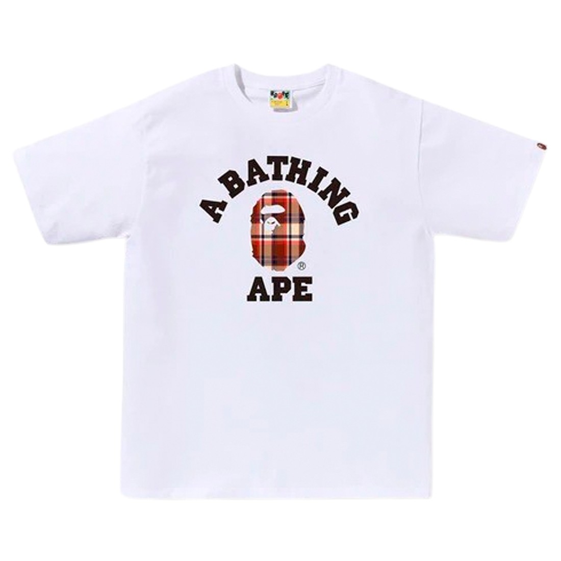 A Bathing Ape Men Bape Check College Tee (white)