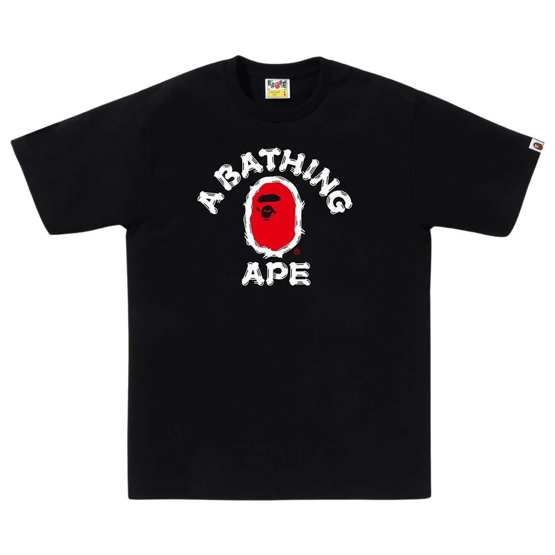A Bathing Ape Men Brush College Tee (black)