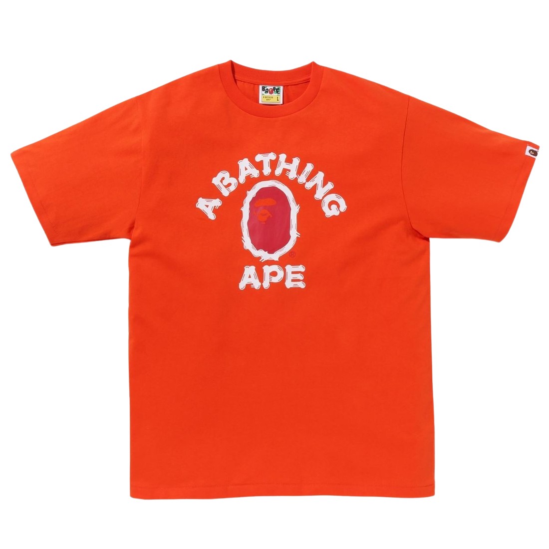 A Bathing Ape Men Brush College Tee (orange)