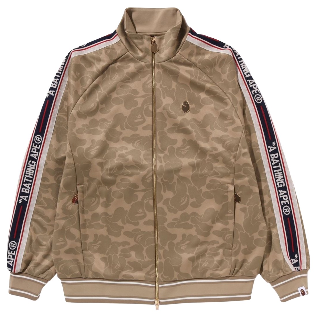 A Bathing Ape Men Tonal Solid Camo Track Jacket (beige)