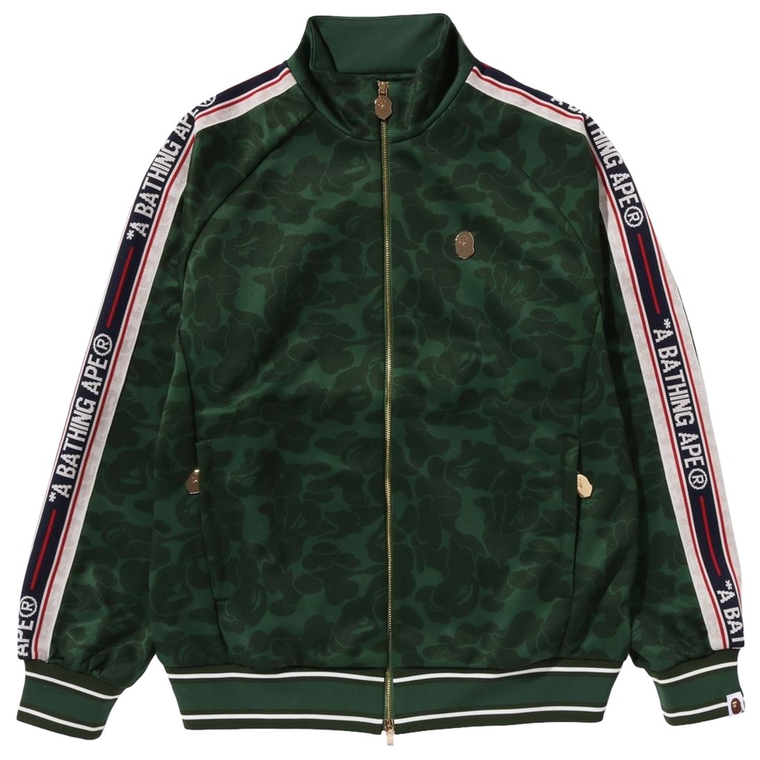 A Bathing Ape Men Tonal Solid Camo Track Jacket (green)