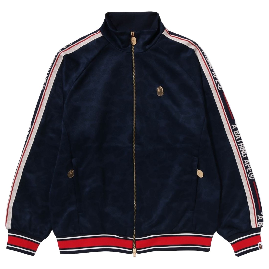 A Bathing Ape Men Tonal Solid Camo Track Jacket (navy)