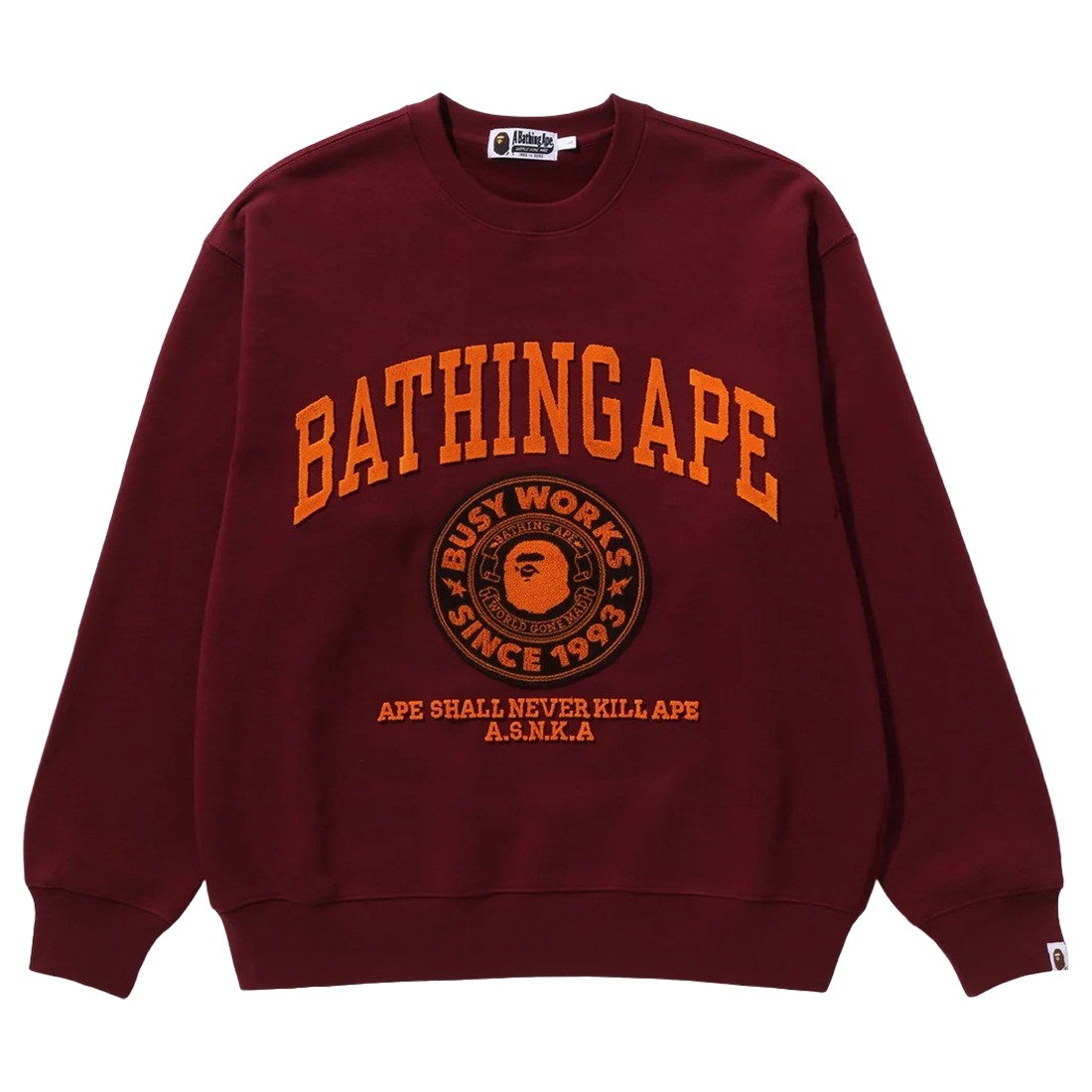 A Bathing Ape Men College Graphic Crewneck (burgundy)