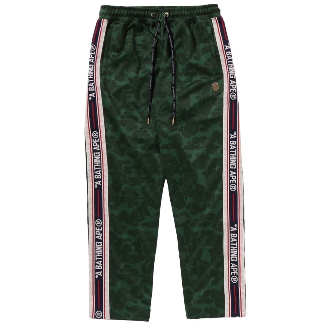 A Bathing Ape Men Tonal Solid Camo Track Pants (green)