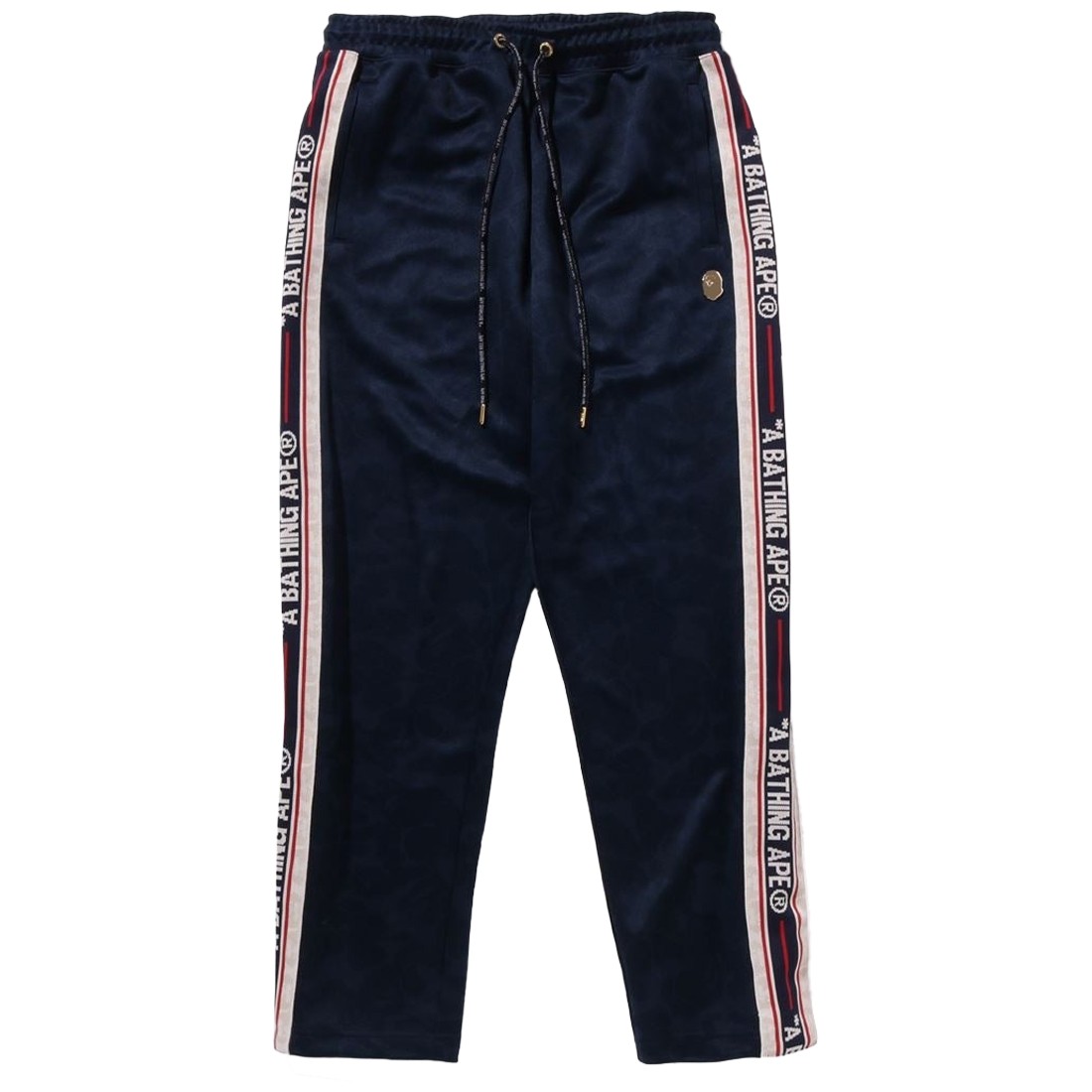 A Bathing Ape Men Tonal Solid Camo Track Pants (navy)