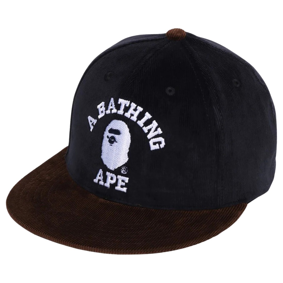 A Bathing Ape Corduroy College Snap Back Cap (navy)