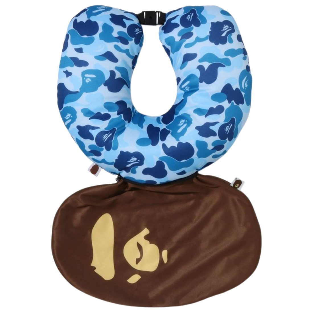 A Bathing Ape ABC Camo 2Way Ape Head Neck Pillow (blue)