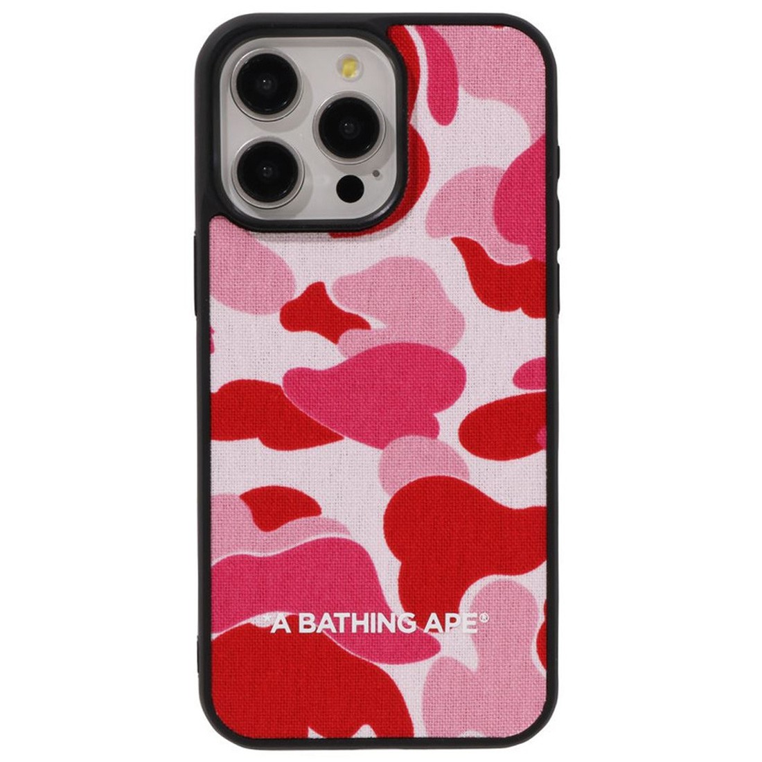 A Bathing Ape ABC Camo Cloth Fabric iPhone 15 Pro Max Case (pink)