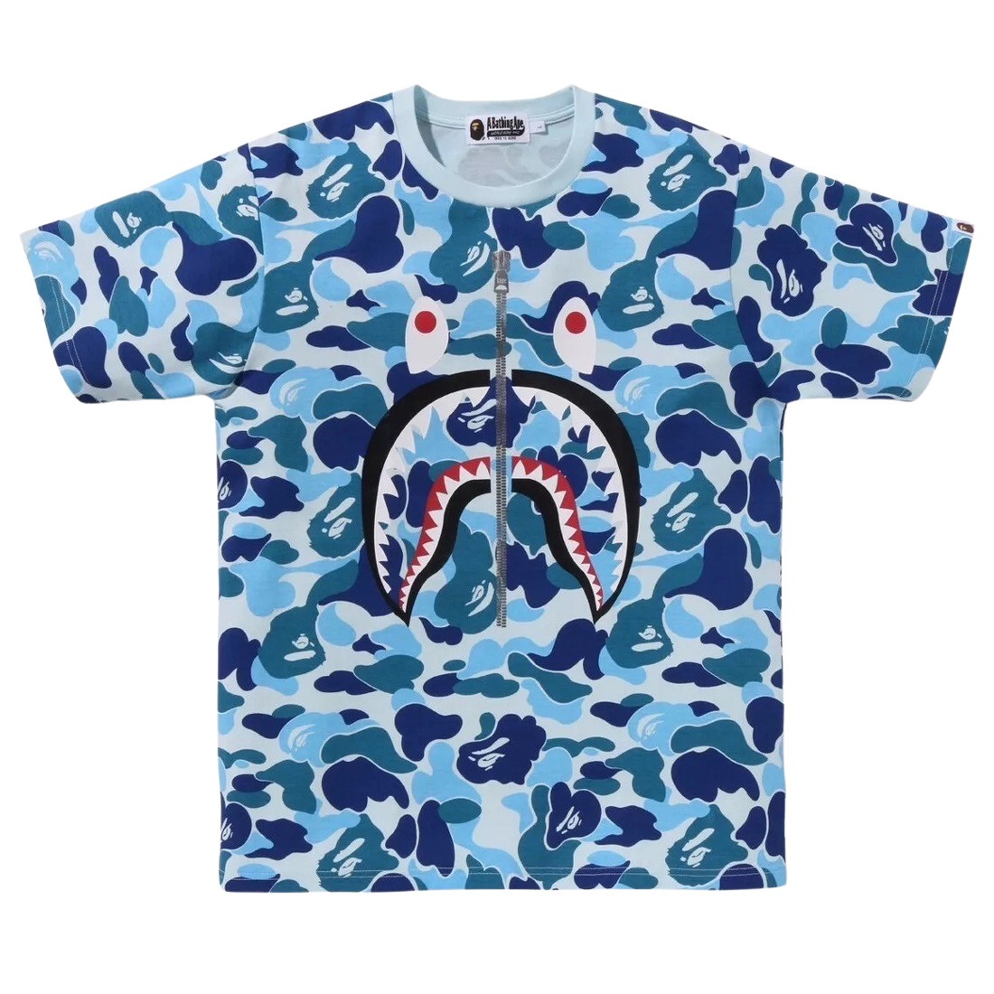 A Bathing Ape Men ABC Camo Shark Tee (blue)
