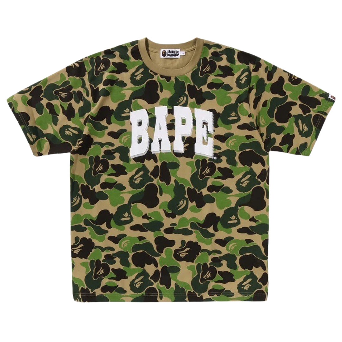 A Bathing Ape Men ABC Camo Relaxed Fit Bape Logo Tee (green)