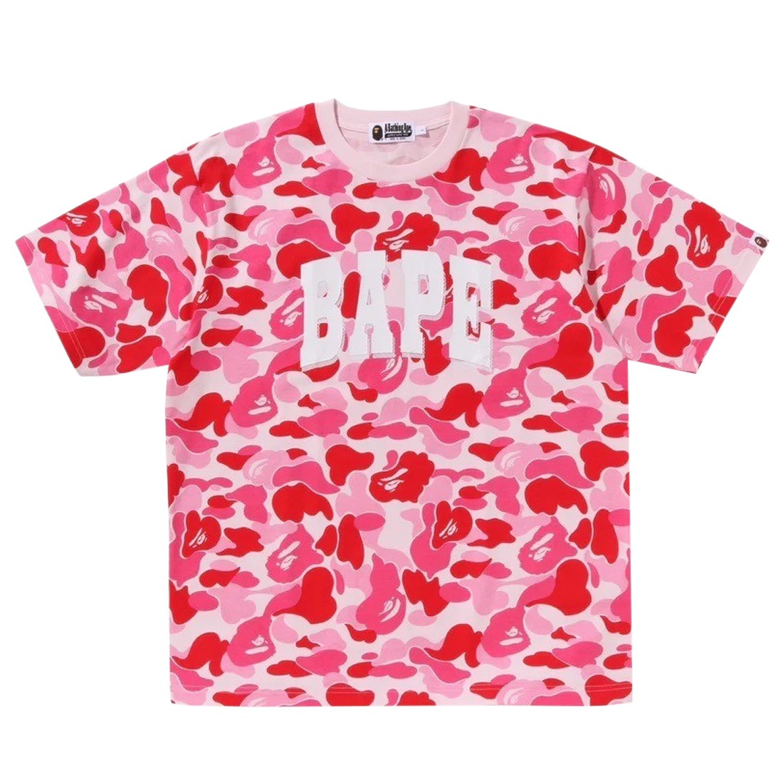 A Bathing Ape Men ABC Camo Relaxed Fit Bape Logo Tee (pink)