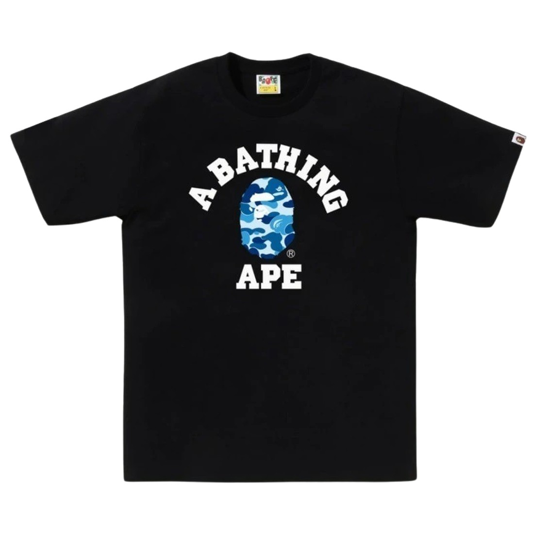 A Bathing Ape Men ABC Camo College Tee (black / blue)