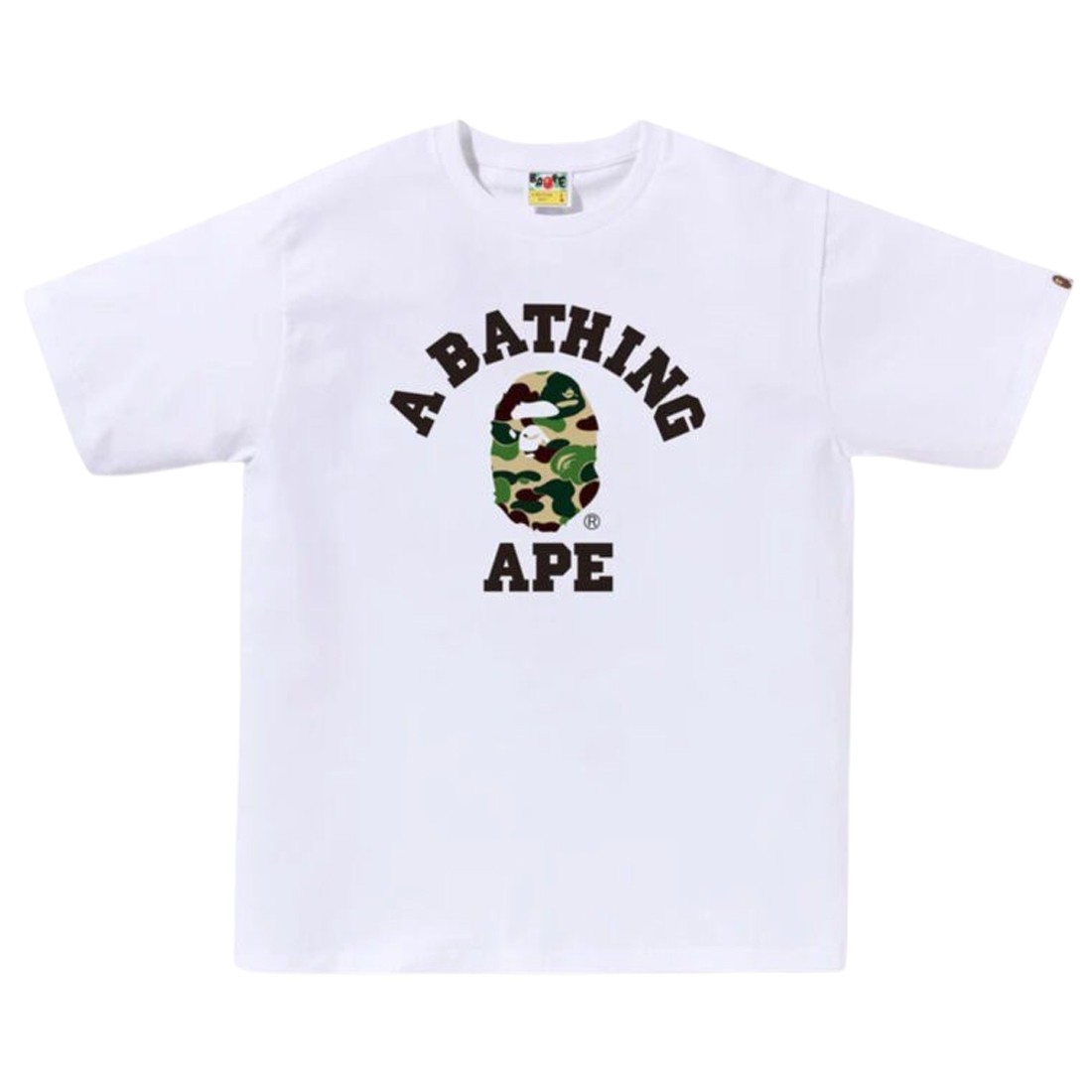 A Bathing Ape Men ABC Camo College Tee (white / green)