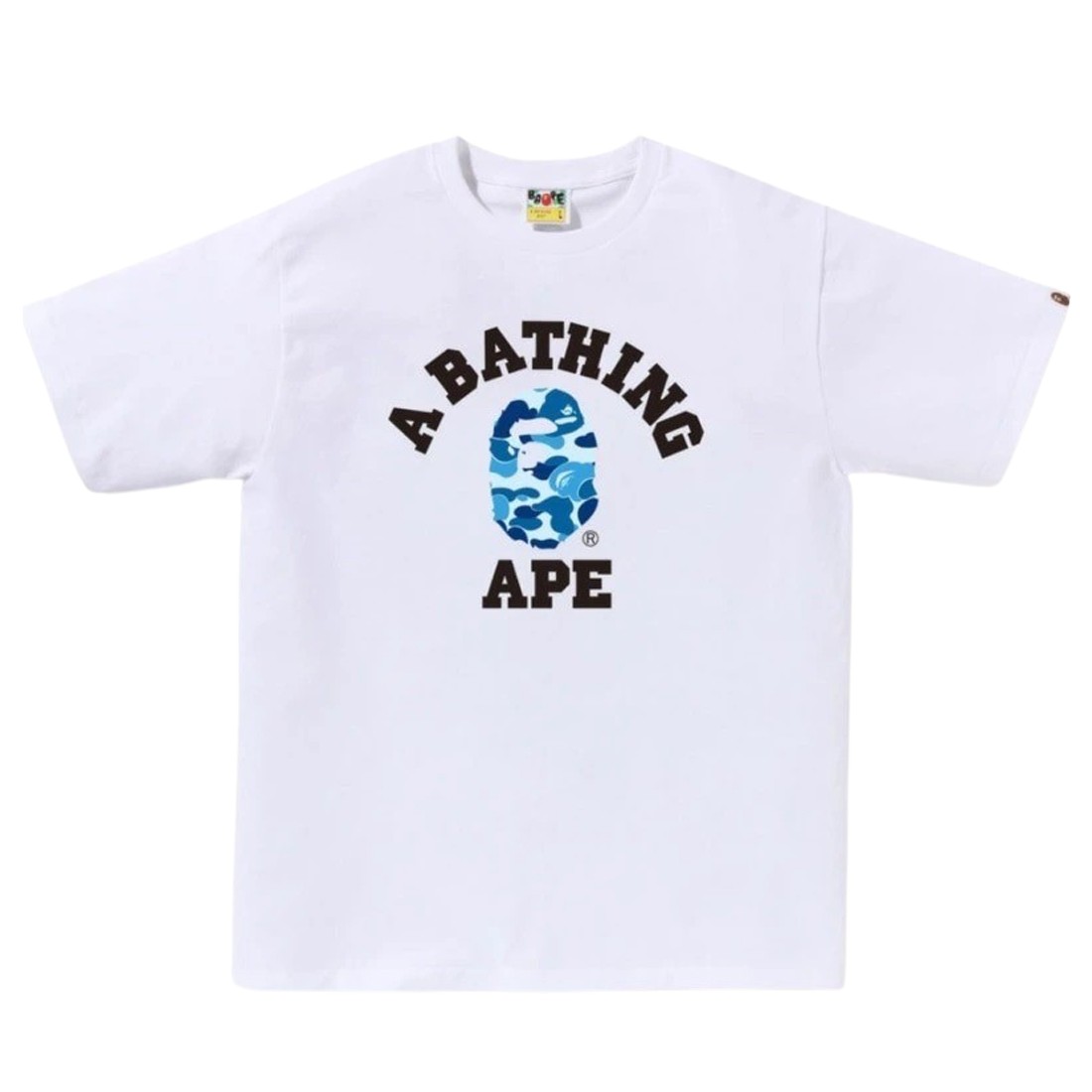 A Bathing Ape Men ABC Camo College Tee (white / blue)