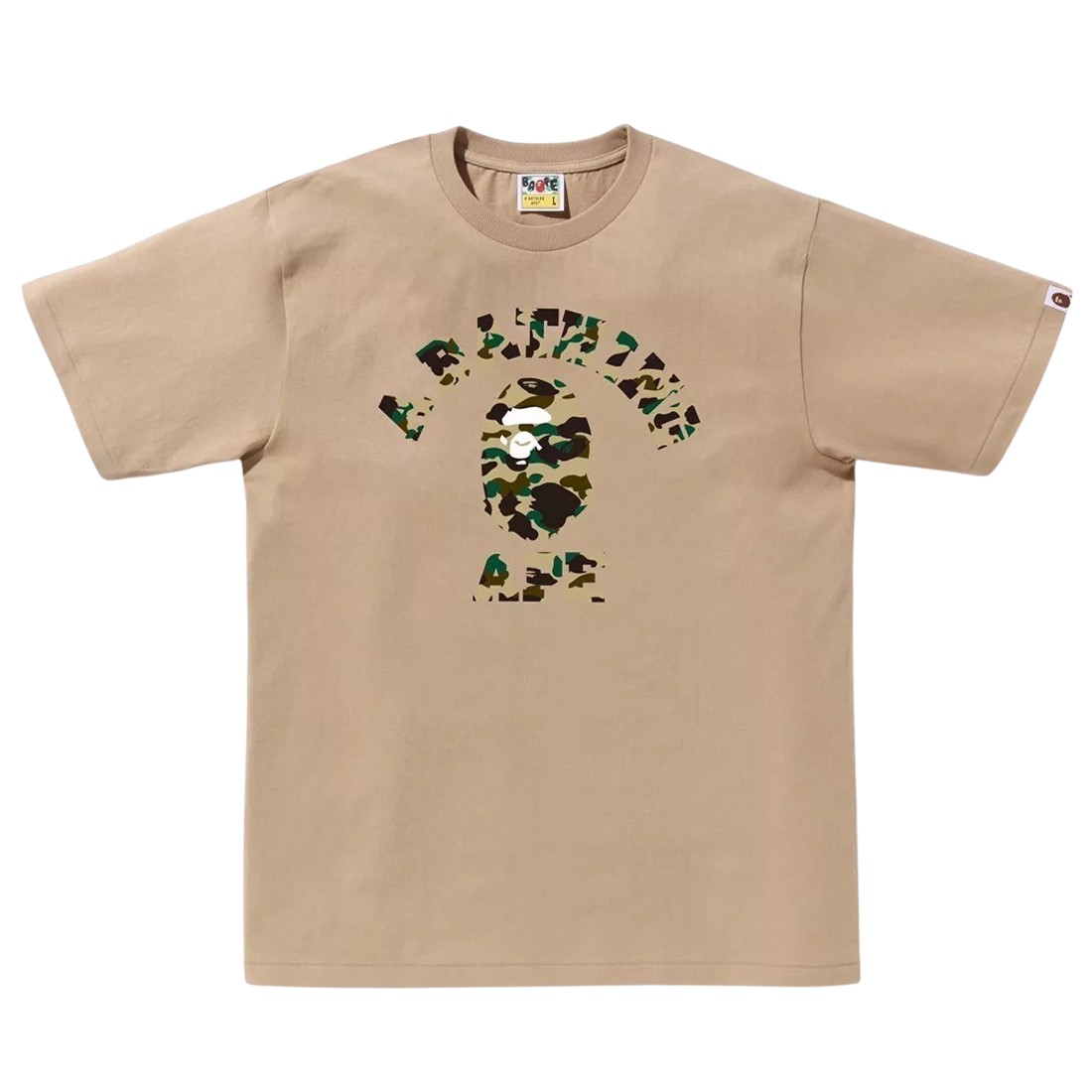 A Bathing Ape Men 1st Camo College Tee (beige / yellow)