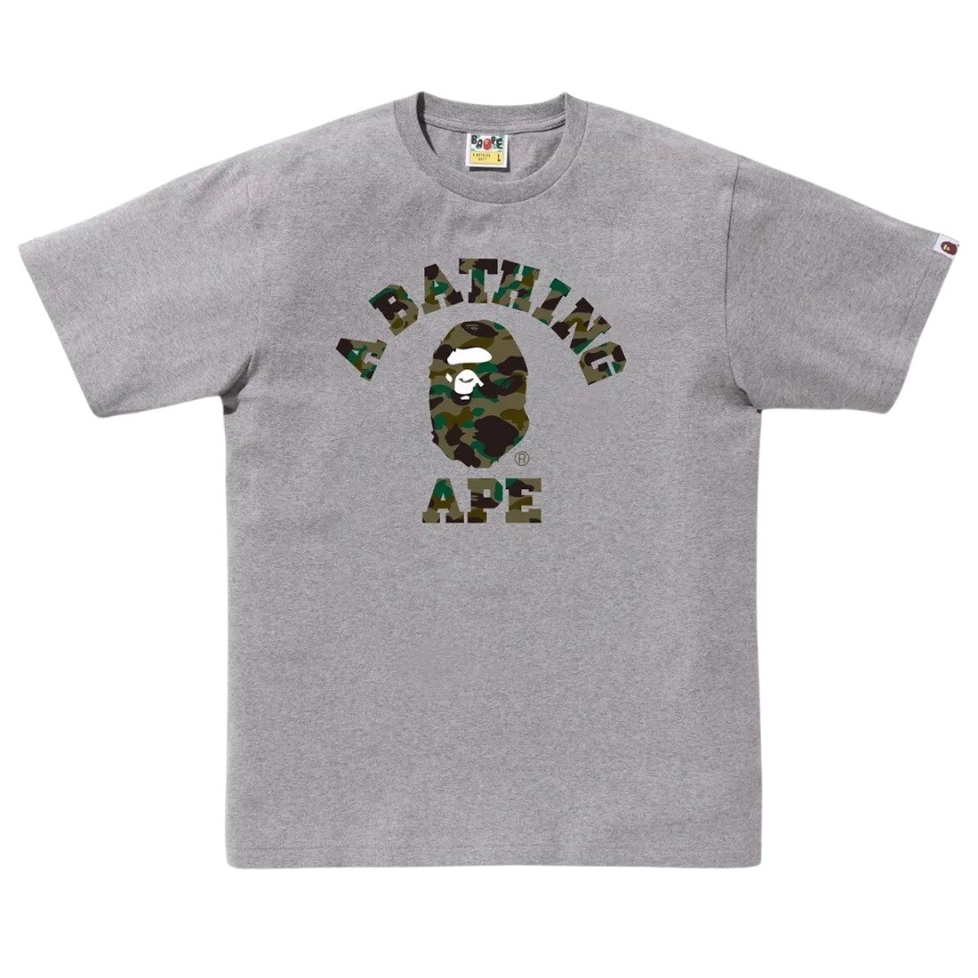 A Bathing Ape Men 1st Camo College Tee (gray / green)