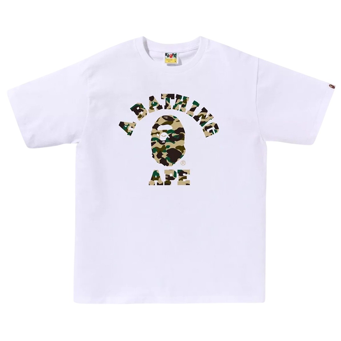 A Bathing Ape Men 1st Camo College Tee (white / yellow)