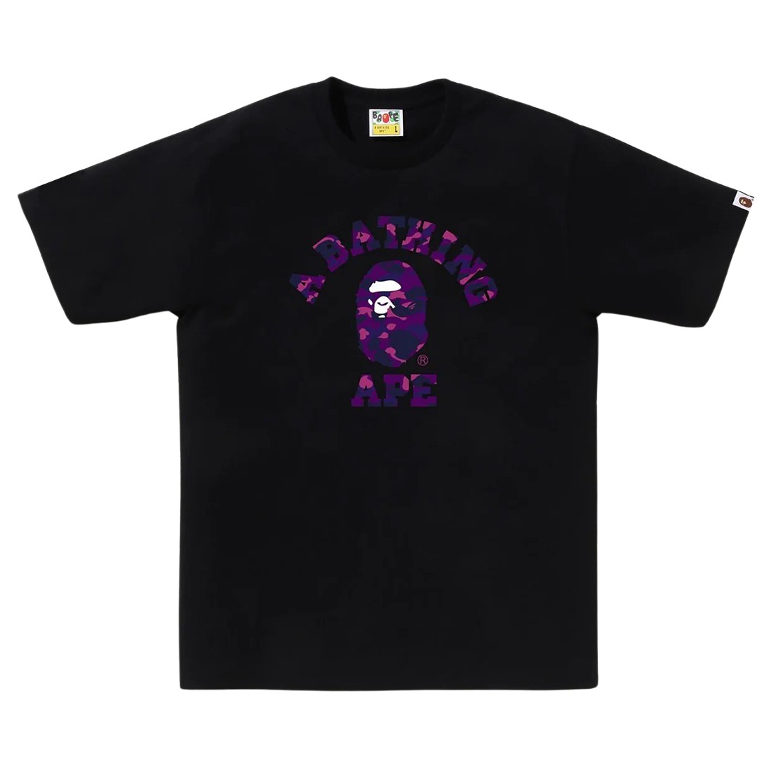A Bathing Ape Men Color Camo College Tee (black / purple)