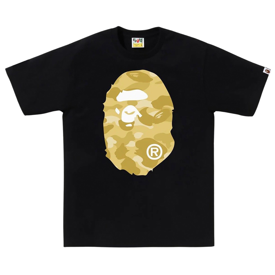 A Bathing Ape Men Color Camo Big Ape Head Tee (black / yellow)