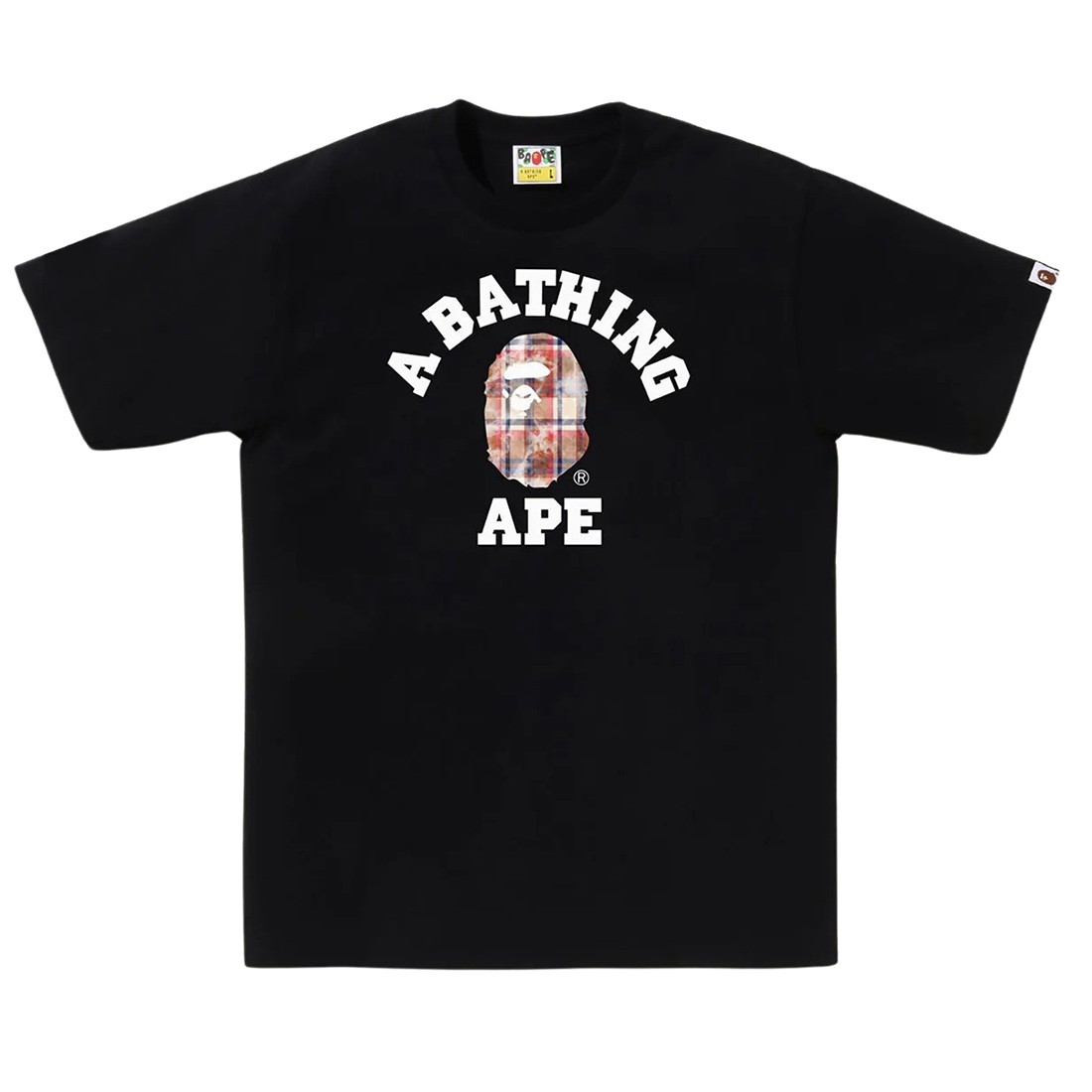A Bathing Ape Men Bleach Bape Check College Tee (black)