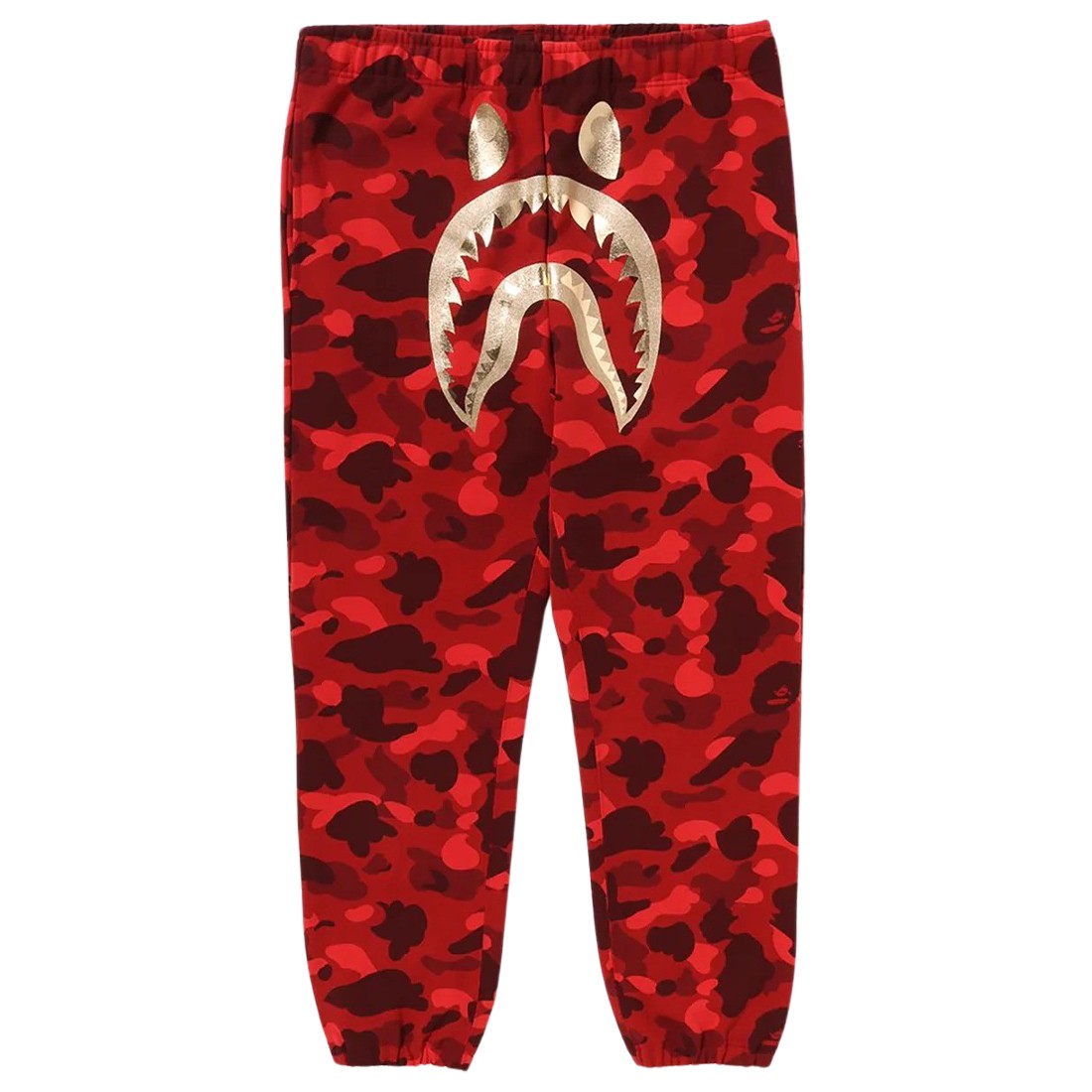 A Bathing Ape Men Color Camo Shark Sweat Pants (red)