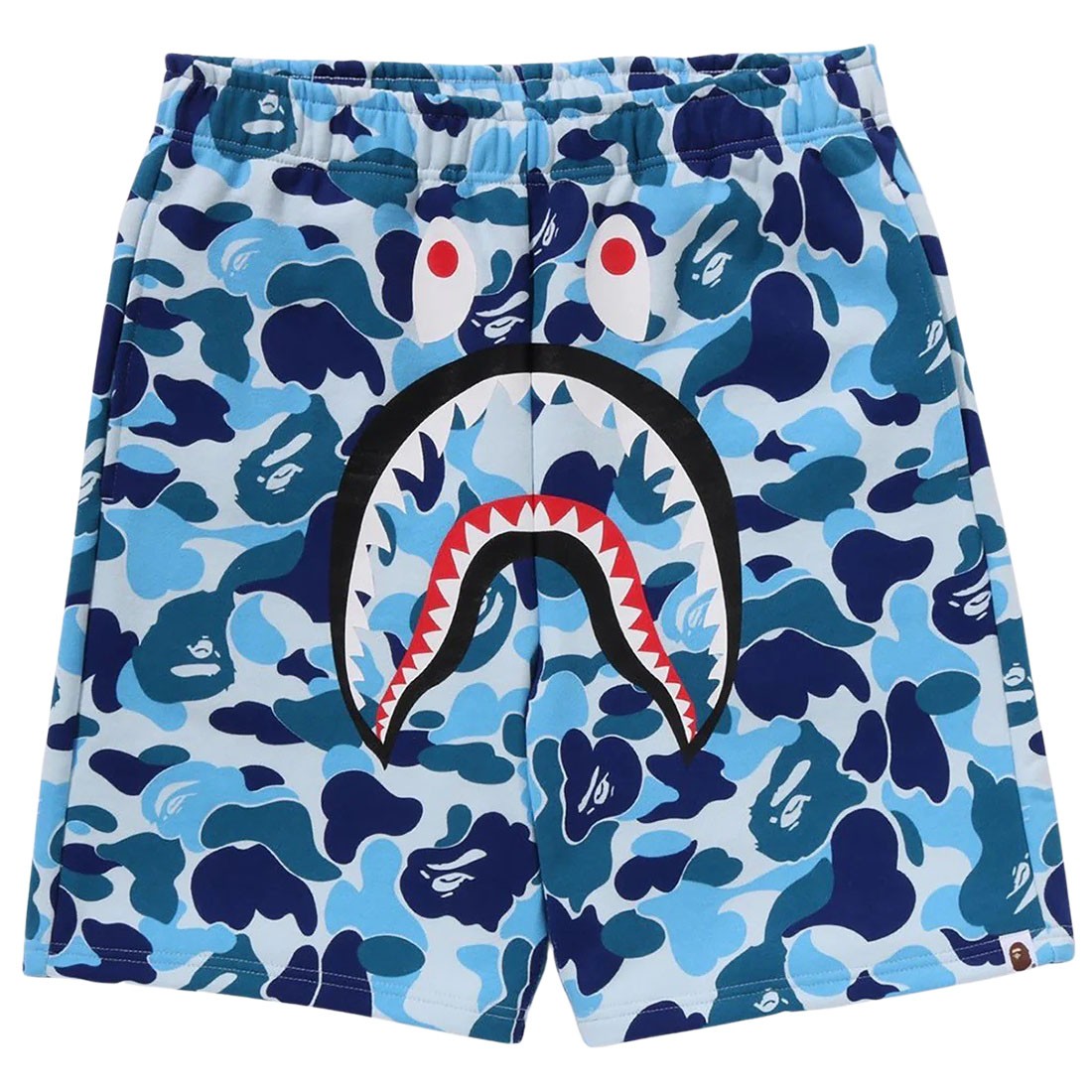A Bathing Ape Men ABC Camo Shark Sweat Shorts (blue)