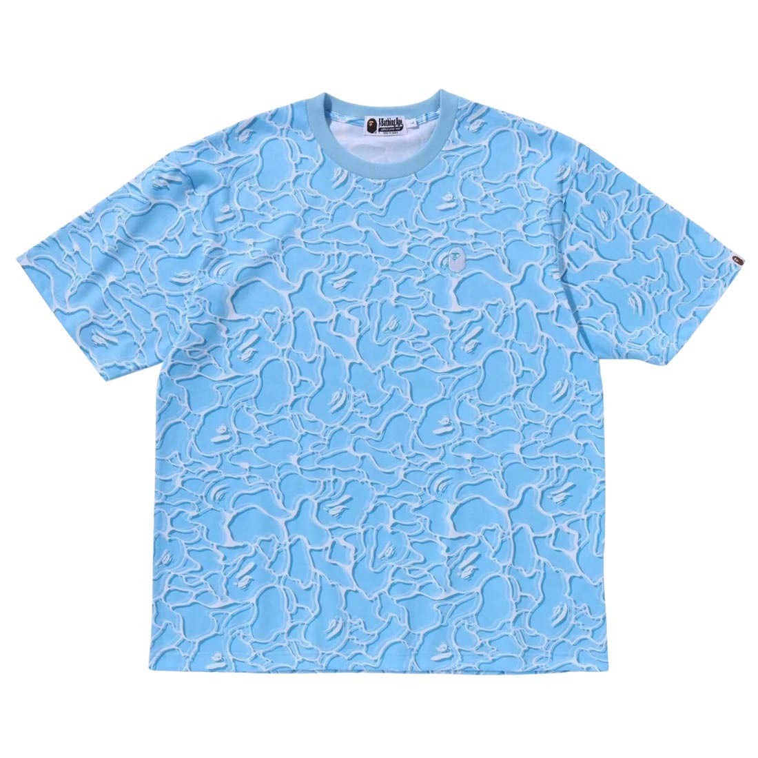 A Bathing Ape Men ABC Sea Surface Camo Relaxed Fit Tee (blue)