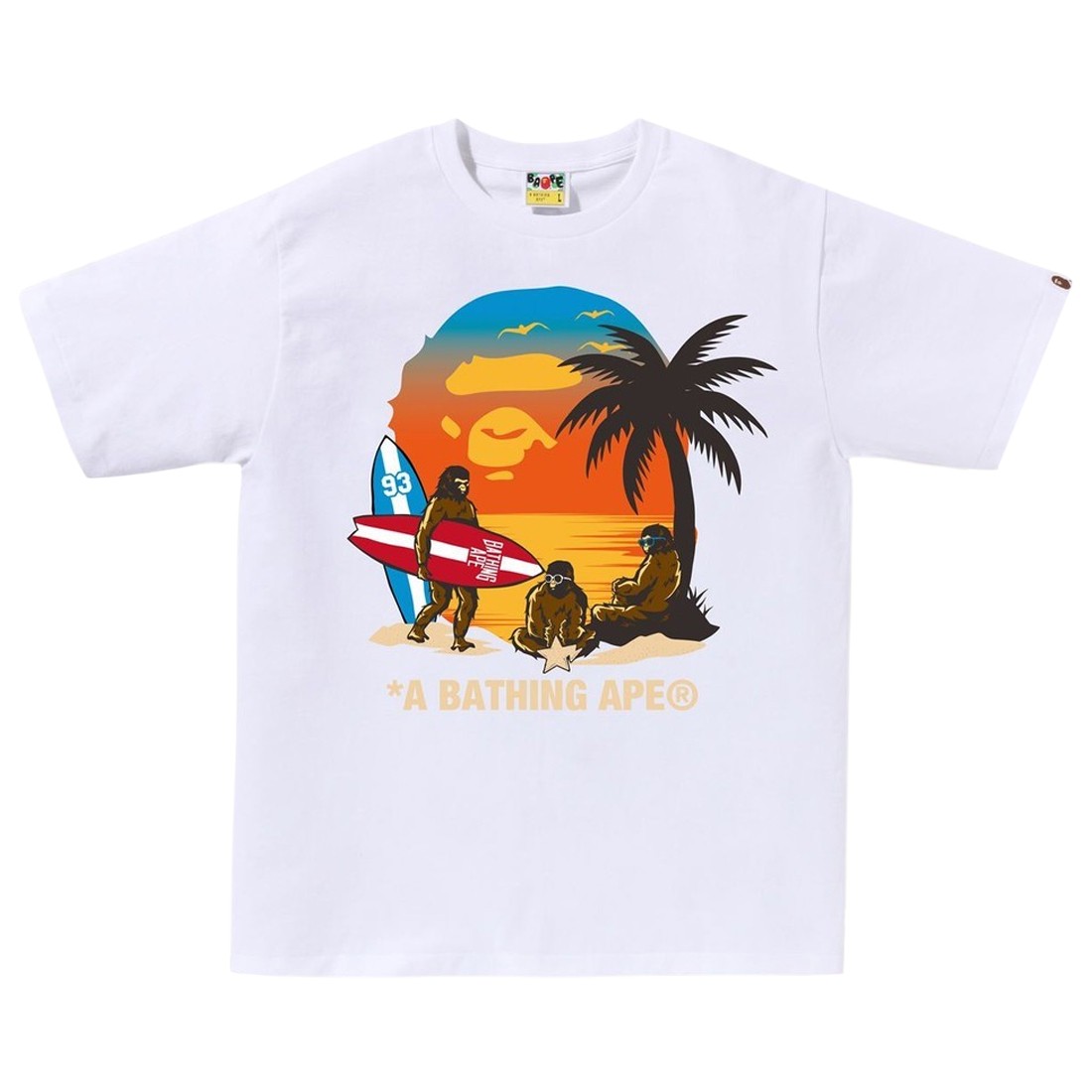 A Bathing Ape Men Sunset Beach Ape Head Tee (white)