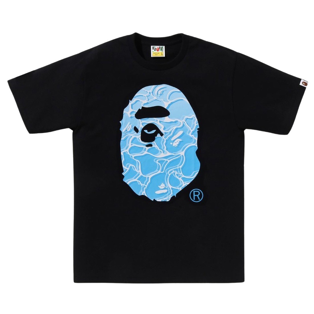 A Bathing Ape Men ABC Sea Surface Camo Ape Head Tee (black)