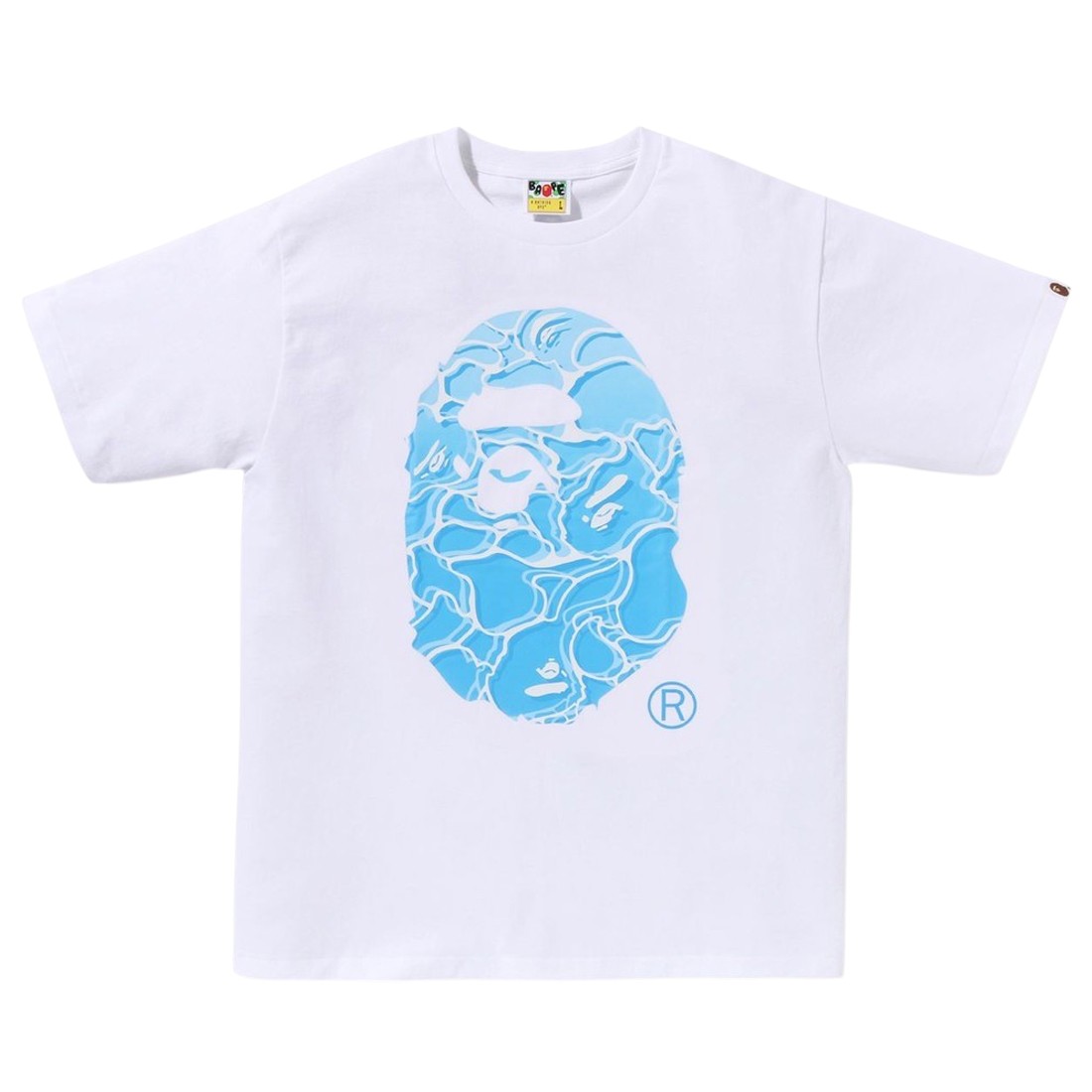 A Bathing Ape Men ABC Sea Surface Camo Ape Head Tee (white)