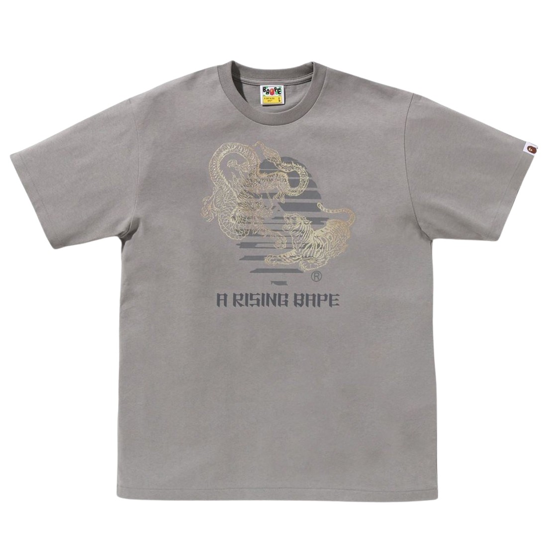 A Bathing Ape Men Tiger And Dragon Ape Head Tee (gray)
