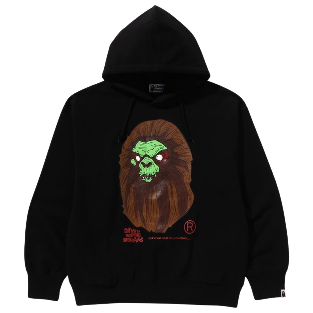 A Bathing Ape Men Bape Horror Mad Face Relaxed Fit Pullover Hoodie (black)