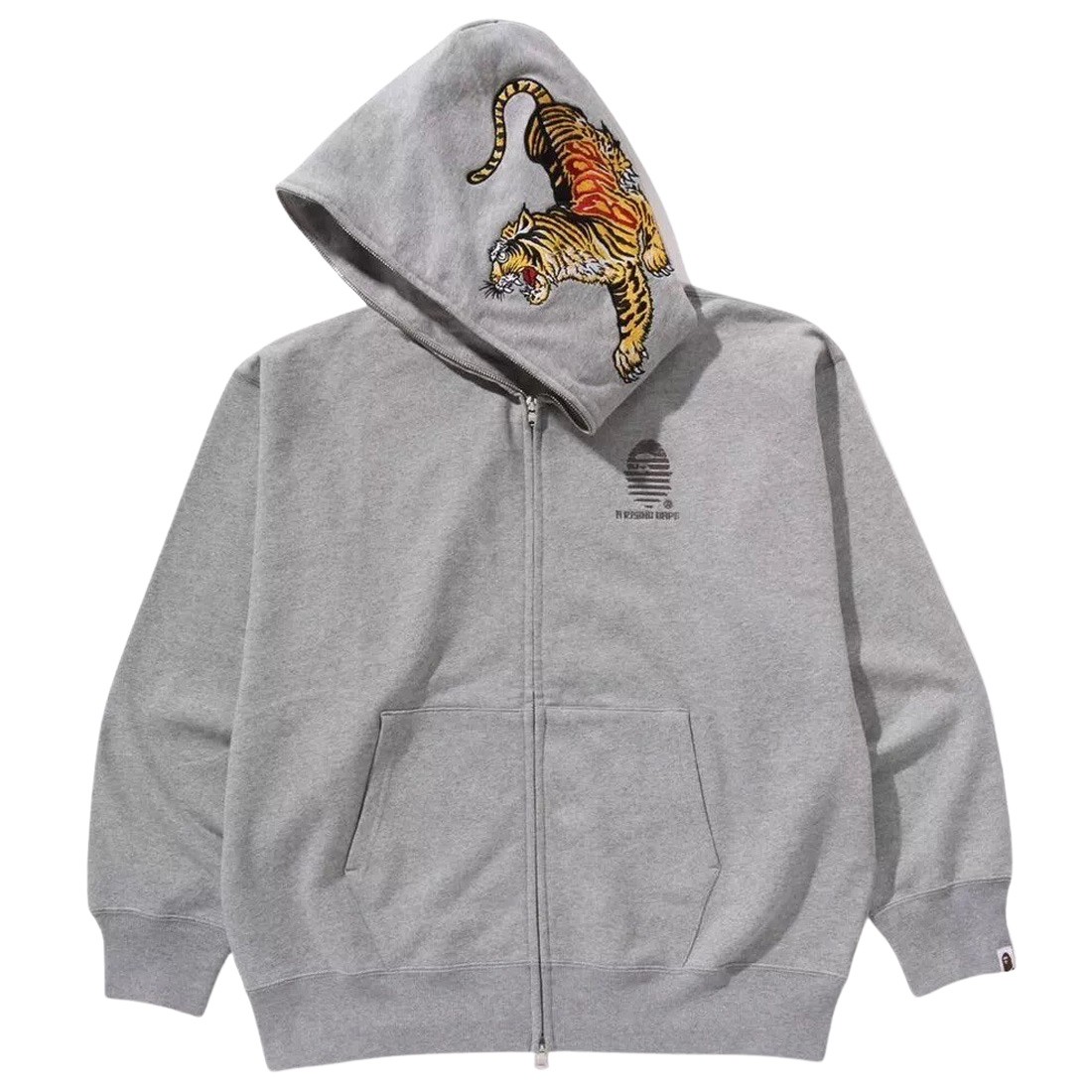 A Bathing Ape Men Tiger And Dragon Relaxed Fit Full Zip Hoodie (gray)