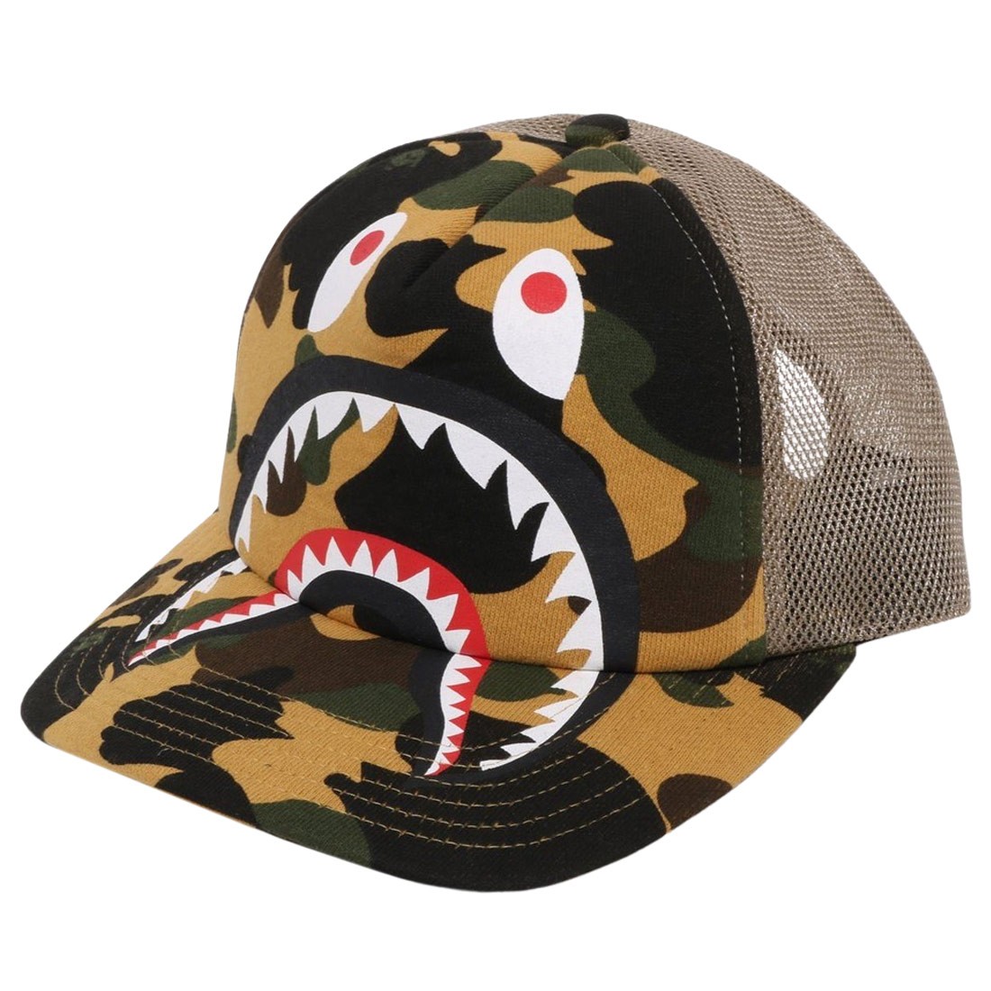 A Bathing Ape 1st Camo Shark Mesh Cap (yellow)