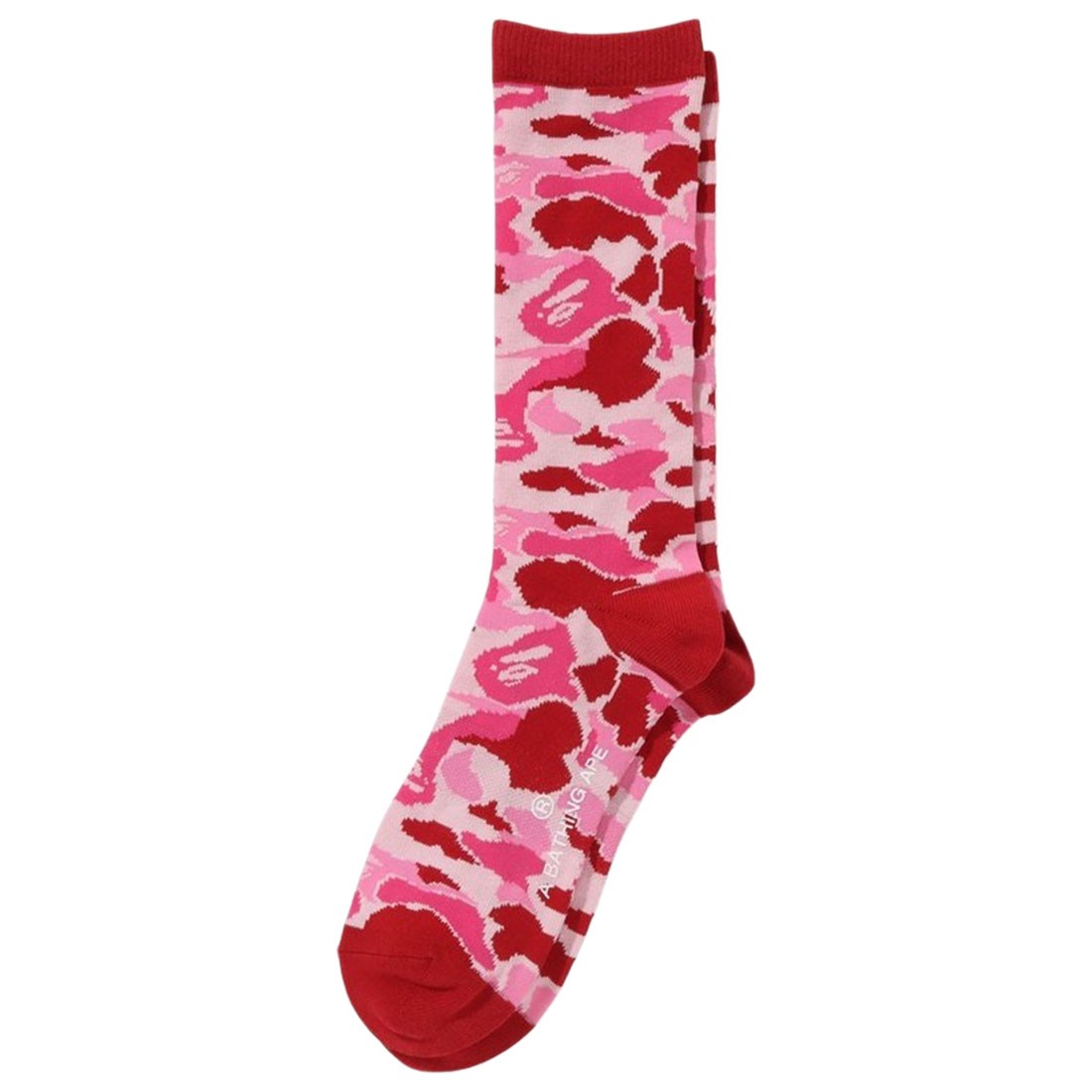 A Bathing Ape Men ABC Camo Jacquard Socks (pink)