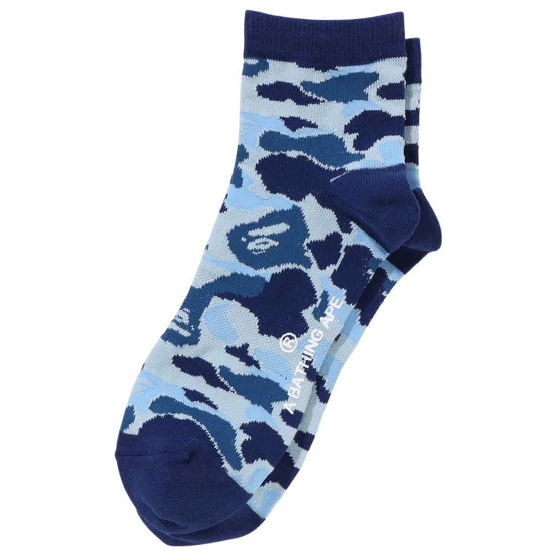 A Bathing Ape Men ABC Camo Ankle Jacquard Socks (blue)
