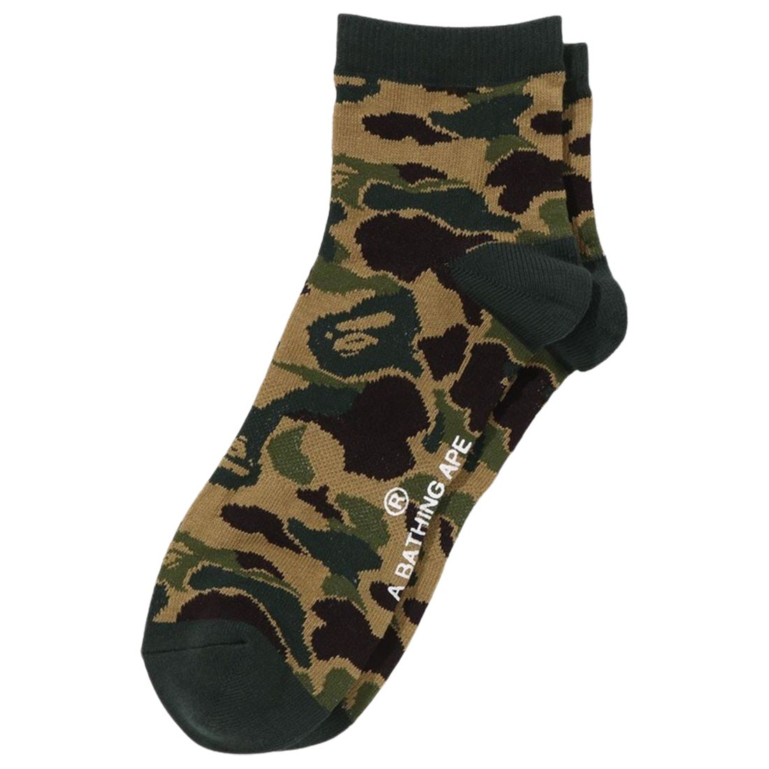 A Bathing Ape Men ABC Camo Ankle Jacquard Socks (green)